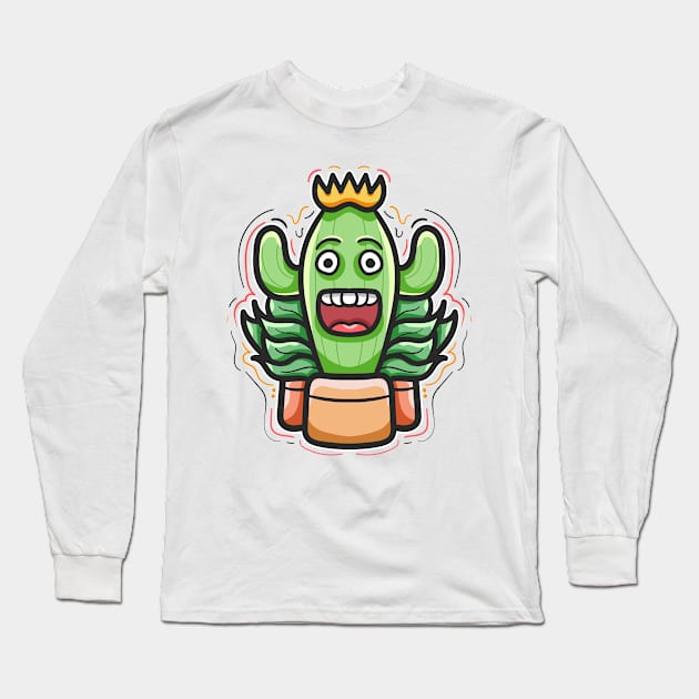 King Cactus Long Sleeve T-Shirt by Dzulhan